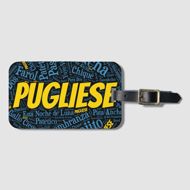 Pugliese Tango Word Art Luggage Tag (Front Horizontal)