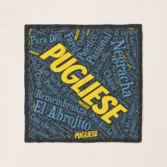 Pugliese Tango Word Art Scarf (Front)