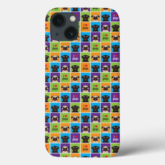 Pugnacious Gifts I Love Pugs iphone 6 Case (Back)
