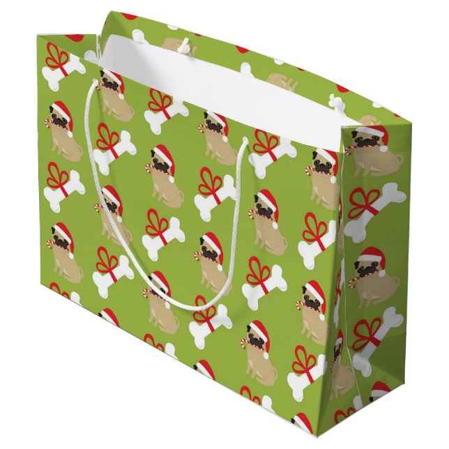 Pugs and Bones Large Gift Bag (Back Angled)