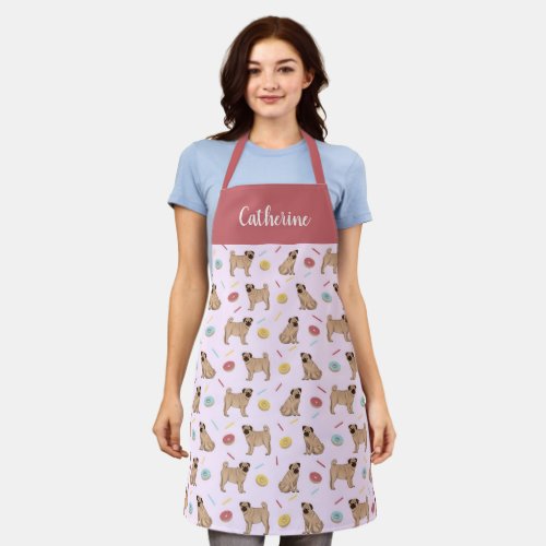 Pugs and Donuts Apron