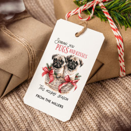 PUGS AND KISSES DOG-THEMED CHRISTMAS CUSTOM GIFT TAGS