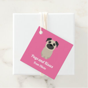 Pugs and Kisses Dog Valentine's Day Favor Tags