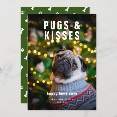 Pugs and Kisses Happy Howlidays Holiday Card