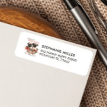 PUGS AND KISSES PUPPY THEMED CHRISTMAS  LABEL<br><div class="desc">Make your Christmas mailings unforgettable with this dog-themed return address label, a delightful addition to your holiday correspondence This enchanting label features an adorable dog-themed illustration of a wicker basket overflowing with Christmas cheer. Adorned with mistletoe, pine needles, and bright red bows, it captures the essence of the holiday season....</div>