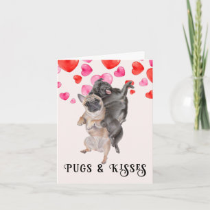 Pugs And Kisses Valentine's Day Card