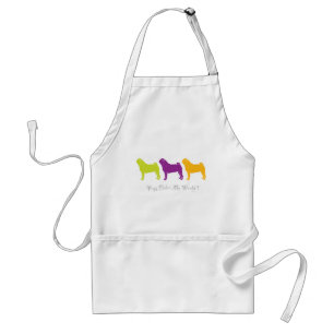 Pugs Color My World Adult Apron