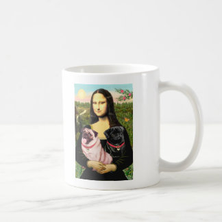 Pugs (Fawn + Blk) - Mona Lisa Coffee Mug