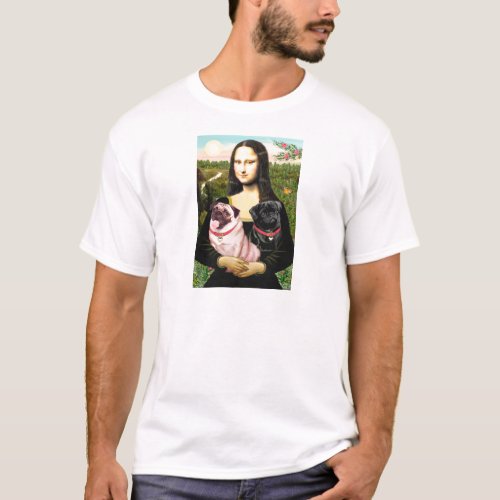 Pugs Fawn  Blk _ Mona Lisa T_Shirt