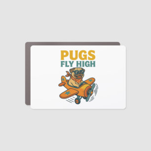 Pugs Fly High Car Magnet