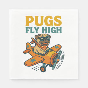 Pugs Fly High Napkins