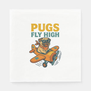 Pugs Fly High Napkins