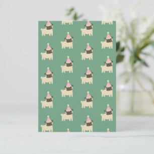 Pugs Grid Birthday Card