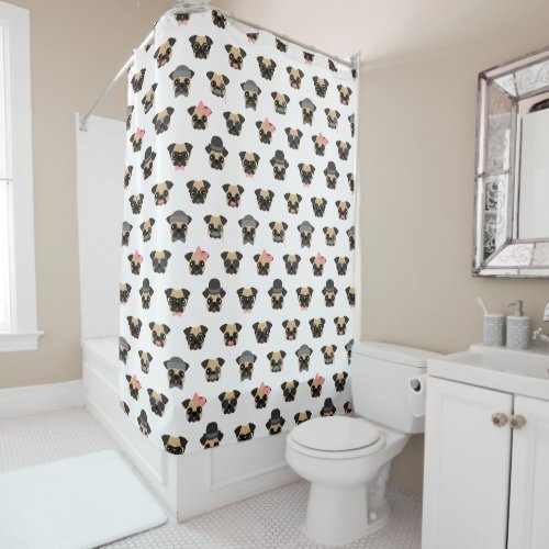 Pugs in Disguise Shower Curtain