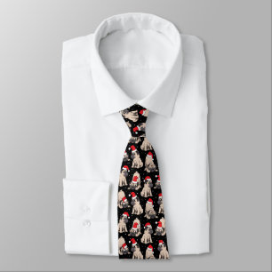 Pugs in Santa Hats Christmas Pattern Neck Tie