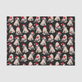 Pugs in Santa Hats Christmas Pattern Tissue Paper