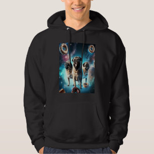 Pugs In Space With Donuts Cute Pug Boys Girls Men Hoodie