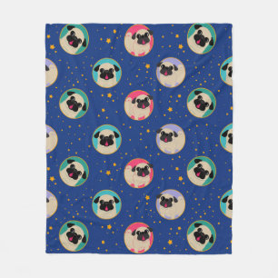 Pugs In The Stars Fleece Blanket