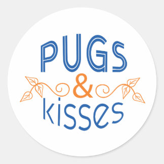 Pugs & Kisses Round Stickers