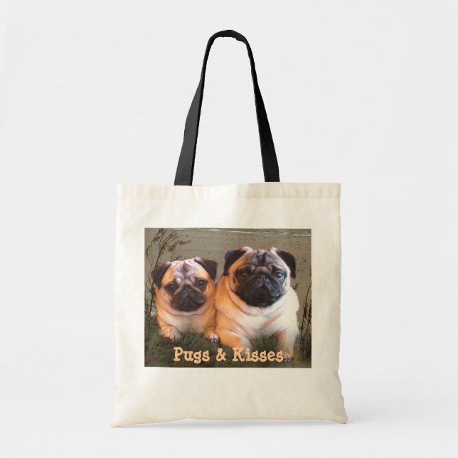Pugs & Kisses Tote Bag (Front)
