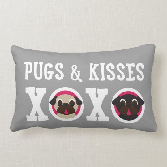 pugs and kisses pillow