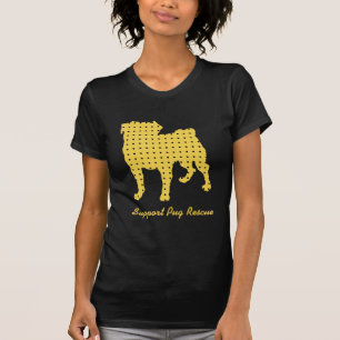 Pugs N Pals Support Pug Rescue Yellow Dots Tees