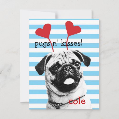 Pugs nKisses Valentine Card