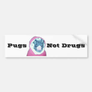 Pugs Not Drugs Bumper Sticker
