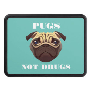 Pugs not drugs hitch cover