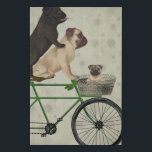Pugs on Bicycle Faux Canvas Print<br><div class="desc">Pugs on Bicycle by Fabfunky. Features pugs on a bicycle in a whimsical,  steampunk style.  | 192043D</div>