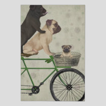 Pugs on Bicycle Faux Canvas Print