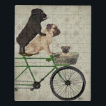 Pugs on Bicycle Jigsaw Puzzle<br><div class="desc">Pugs on Bicycle by Fabfunky. Features pugs on a bicycle in a whimsical,  steampunk style.  | 192043D</div>