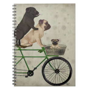 Pugs on Bicycle Notebook