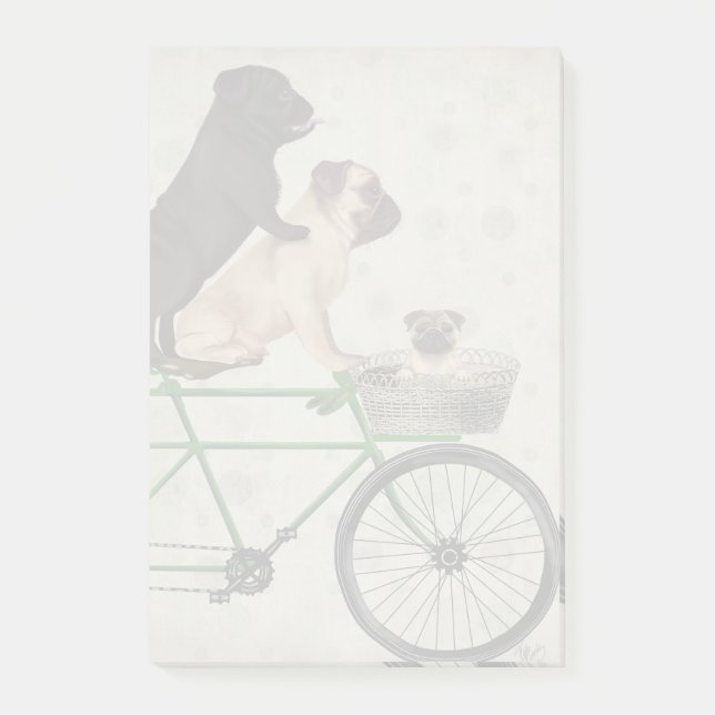 Pugs on Bicycle Post-it Notes (Front)
