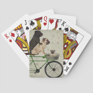 Pugs on poker cards