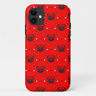 Pugs on Red iPhone 11 Case