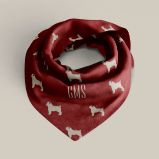 Pugs Pattern Monogrammed Bandana