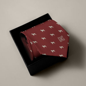 Pugs Pattern Monogrammed Neck Tie
