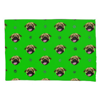 Pugs Pillow Case Green