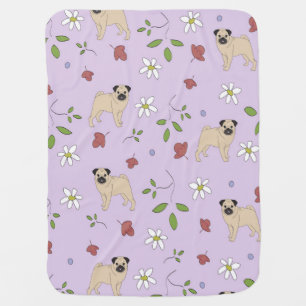 pugs (pink) baby blanket