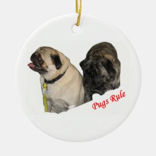 Pugs Rule Christmas Ornament