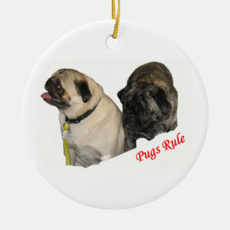 Pugs Rule Christmas Ornament