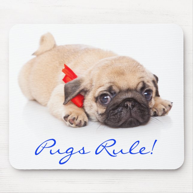 Pugs Rule Puppy Mousepad (Front)