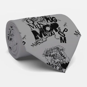 Pugs Typography Tie