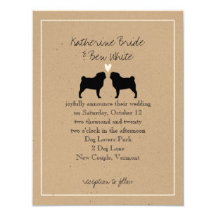 Dog Wedding Invitations Zazzle Pugs Wedding Invitation