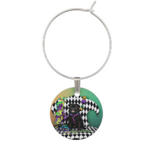 Pugsgiving Mardi Gras 2015 - Nacho - Pug Wine Glass Charm