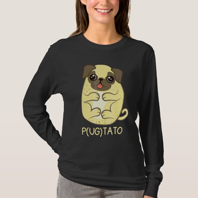 Pugtato Pug  Potato Pug Dog Pug T-Shirt (Front)