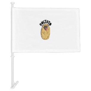 Pugtato Pug Potato Shirt Dog Lovers Costume Funny Car Flag