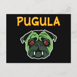Pugula the Vampire Dog Postcard