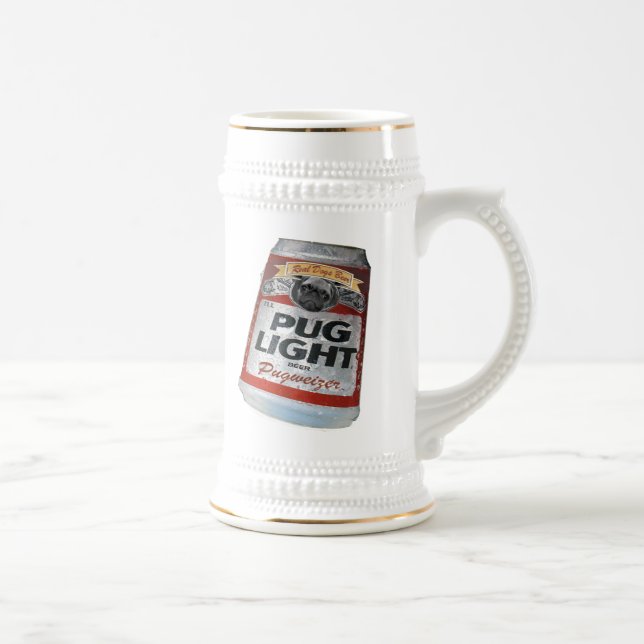 Pugweizer  Light Beer Beer Stein (Right)
